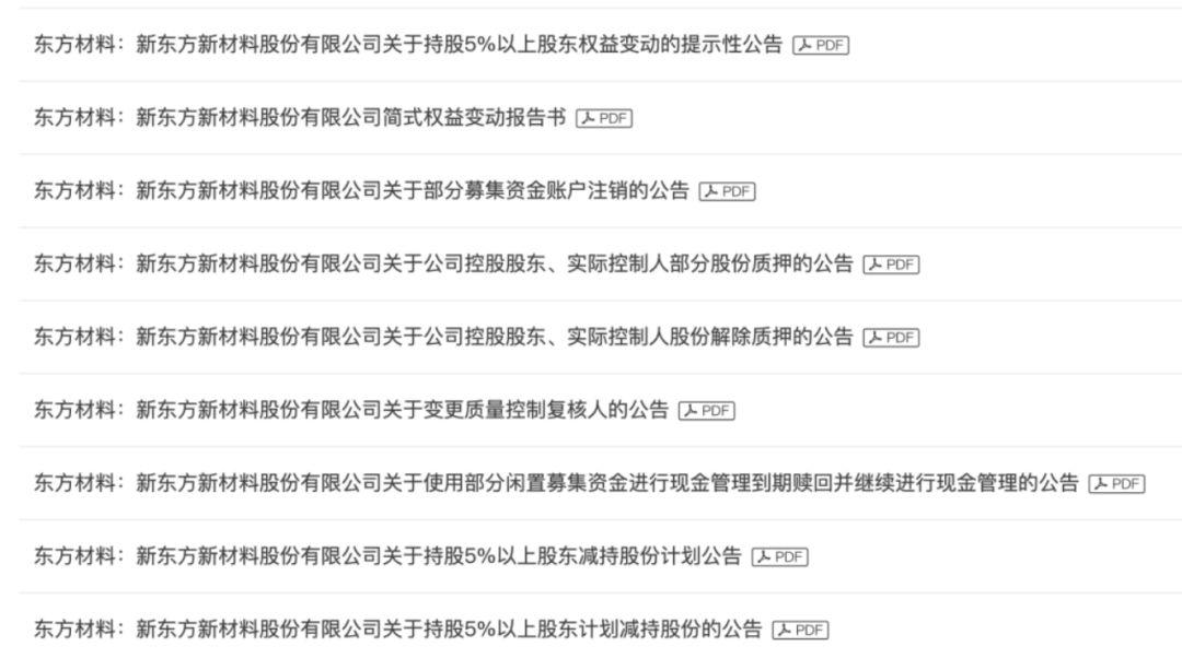 东方材料控股股东或变更 新大股东法人为失信人