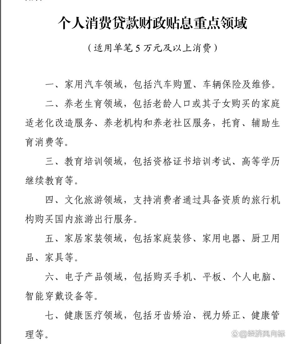 消费贷财政贴息政策今日起实施 多家机构出台具体执行措施