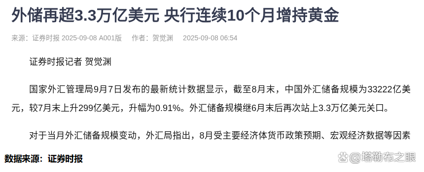 最新公布！外汇储备连续两月超3.3万亿美元