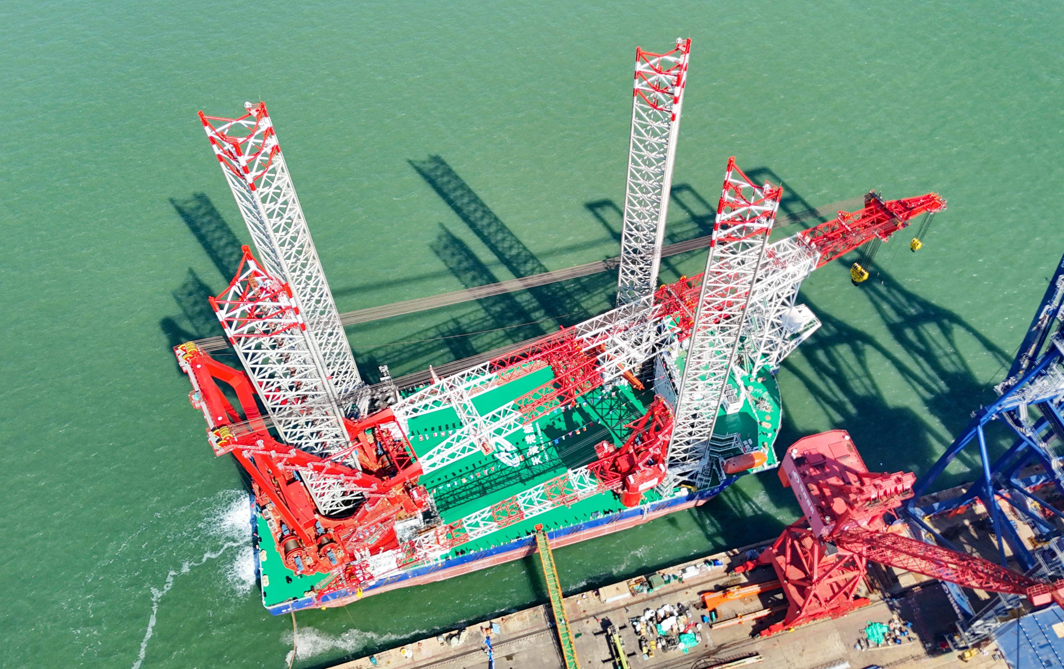 广西防城港海上风电全容量投产 破解岩基难题