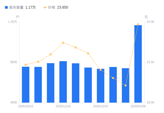 奥特佳：截至2026年1月9日股东数约为13.03万